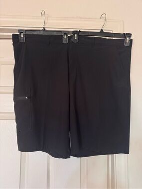 Op Opflex 4-Way Stretch Black Flat Front Shorts Big Men's Size 46